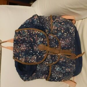 Navy Floral Backpack